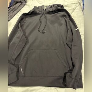 Nike Black Pullover Hoodie with Swoosh Sleeve
